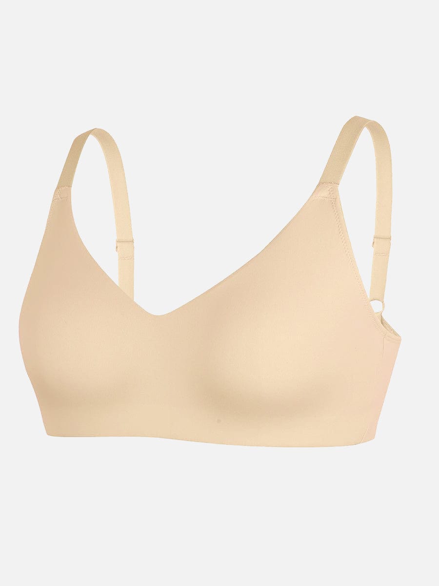 Seamless V-Neck Underarm-Smoothing Bralette Dark Brown 4