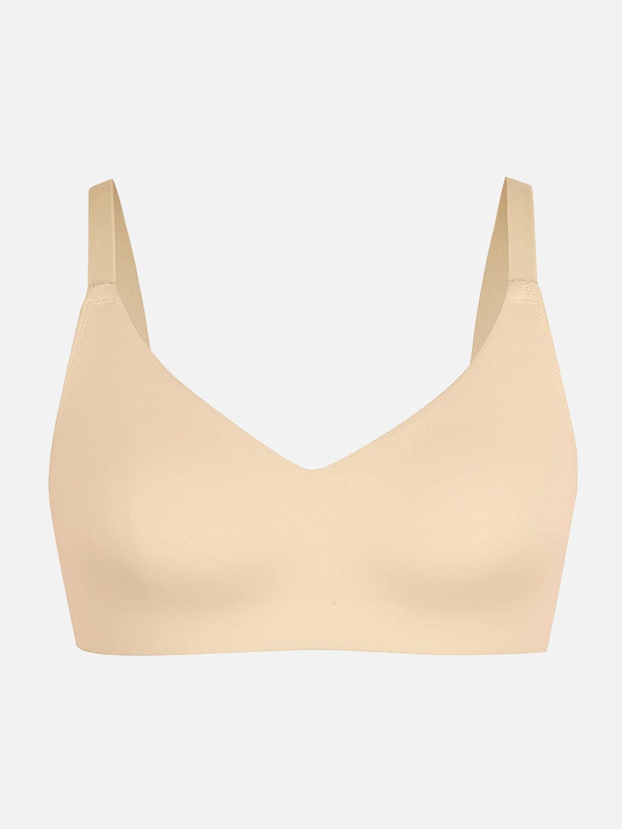 Seamless V-Neck Underarm-Smoothing Bralette Dark Brown 3