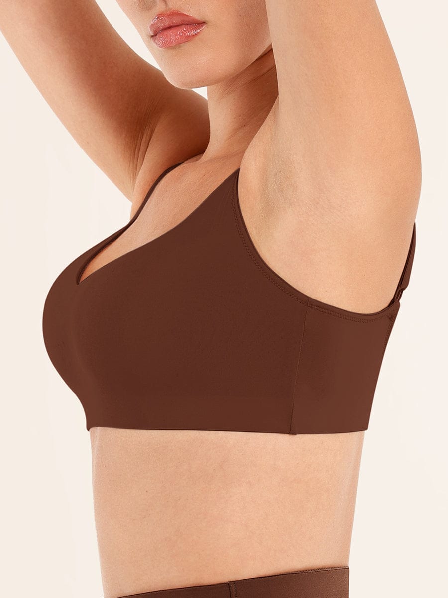 Seamless V-Neck Underarm-Smoothing Bralette Leopard Brown 6