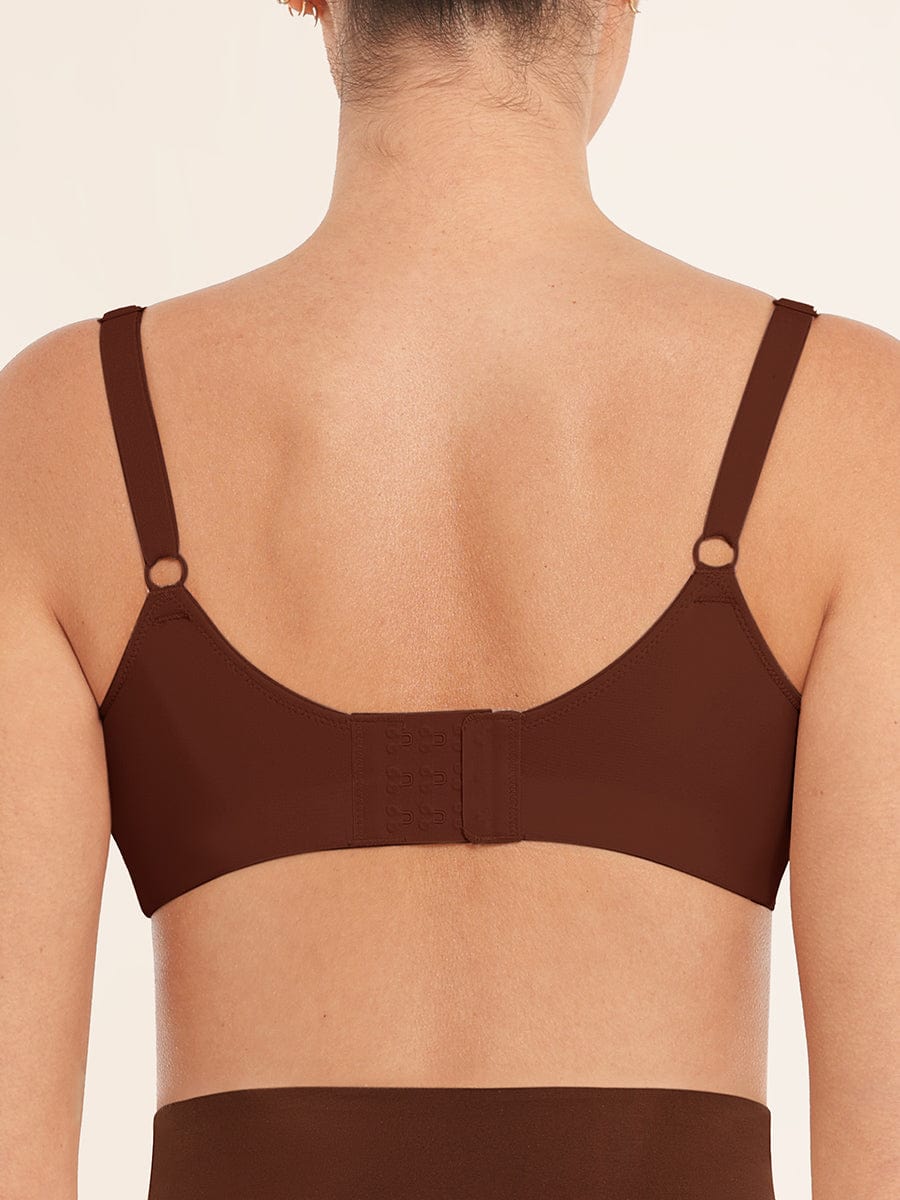 Seamless V-Neck Underarm-Smoothing Bralette Leopard Brown 7