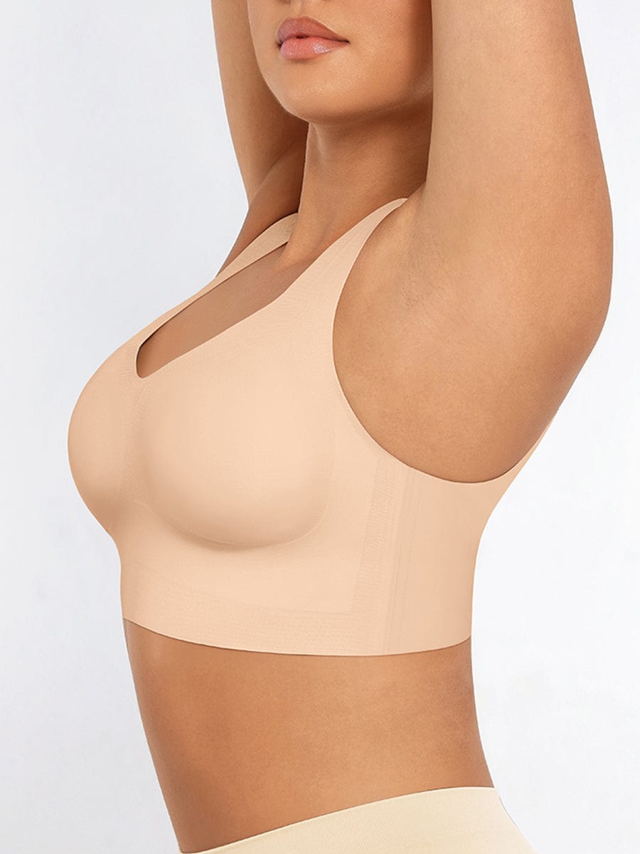 Fitted V-Neck Seamless Bra Tank Top 5