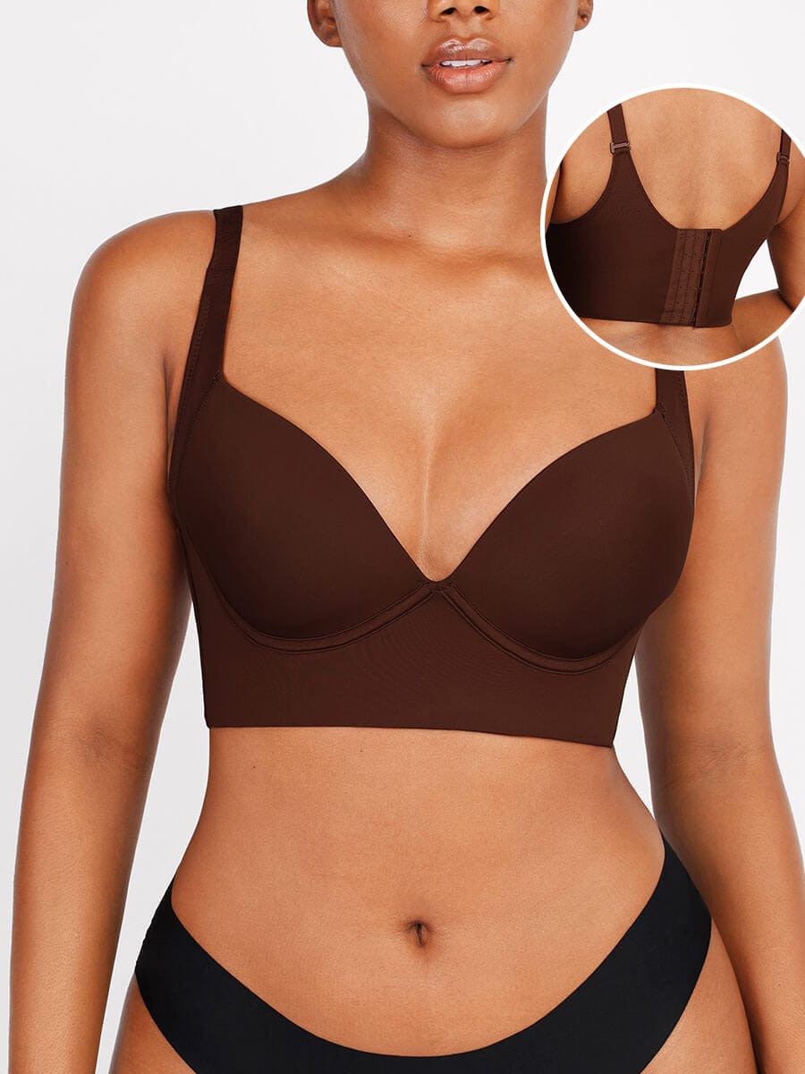 Underwire Push-Up Full Coverage Bra Dark Brown 6