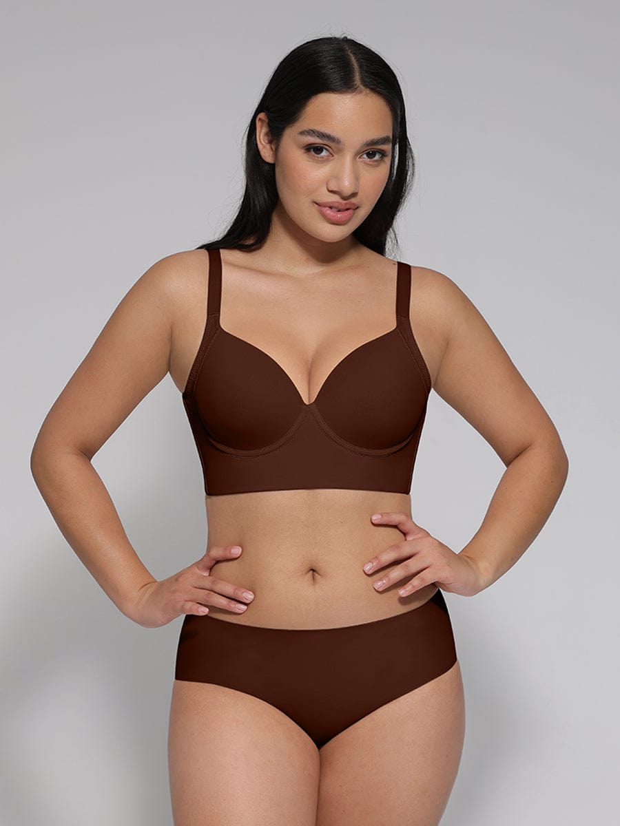 Underwire Push-Up Full Coverage Bra Dark Brown 4