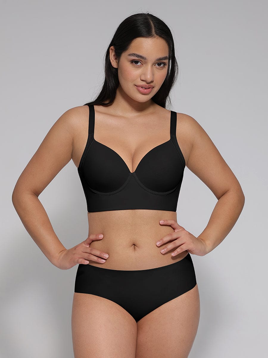 Deep Cup Push-Up Full Coverage Bra Black 4