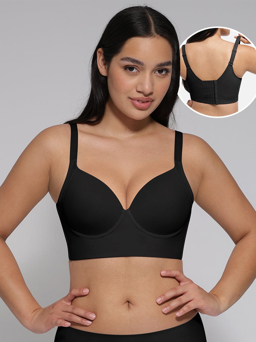Deep Cup Push-Up Full Coverage Bra Black 1