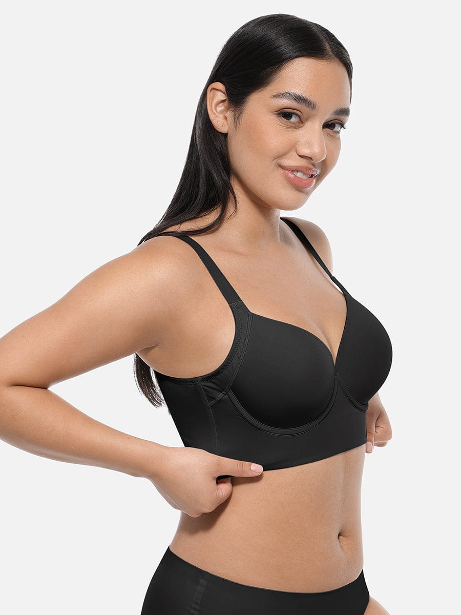 Deep Cup Push-Up Full Coverage Bra Black 3