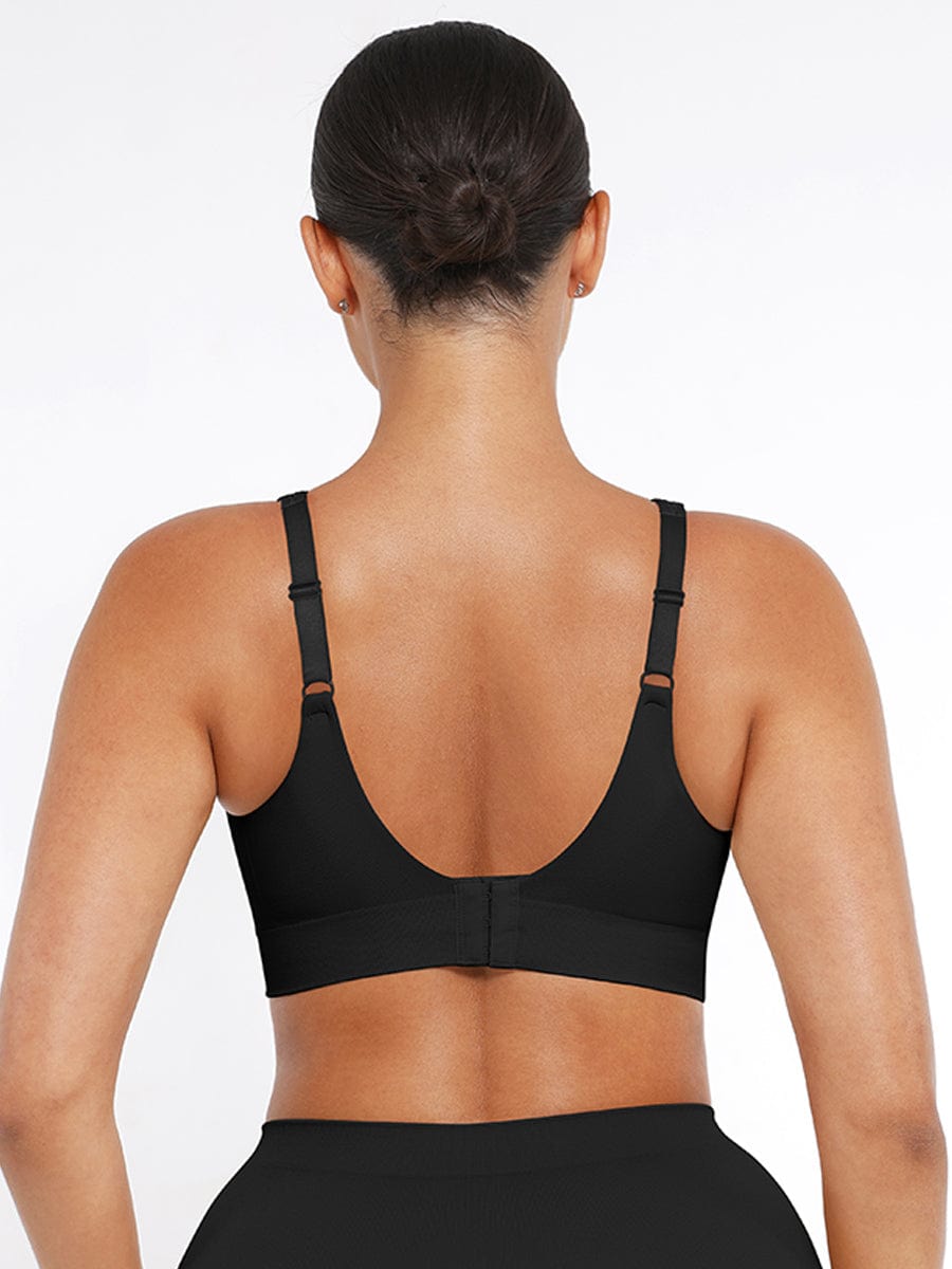 Wireless Bust Support Bra With Wide Straps Black 4