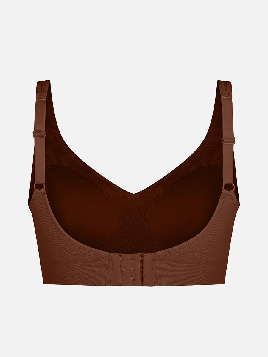 Wireless Bust Support Bra With Wide Straps Light Brown 3
