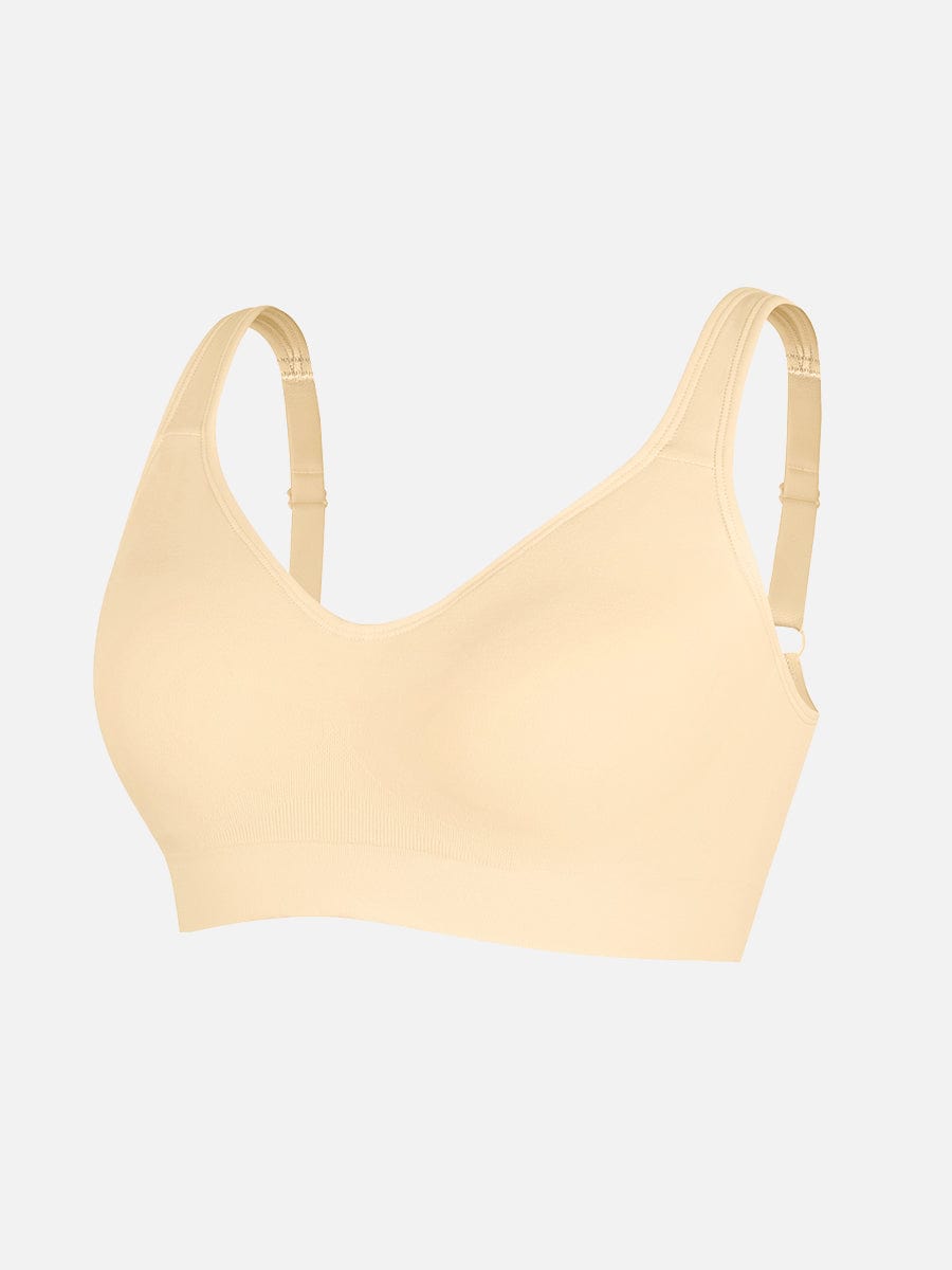 Wireless Bust Support Bra With Wide Straps Dark Skin 4