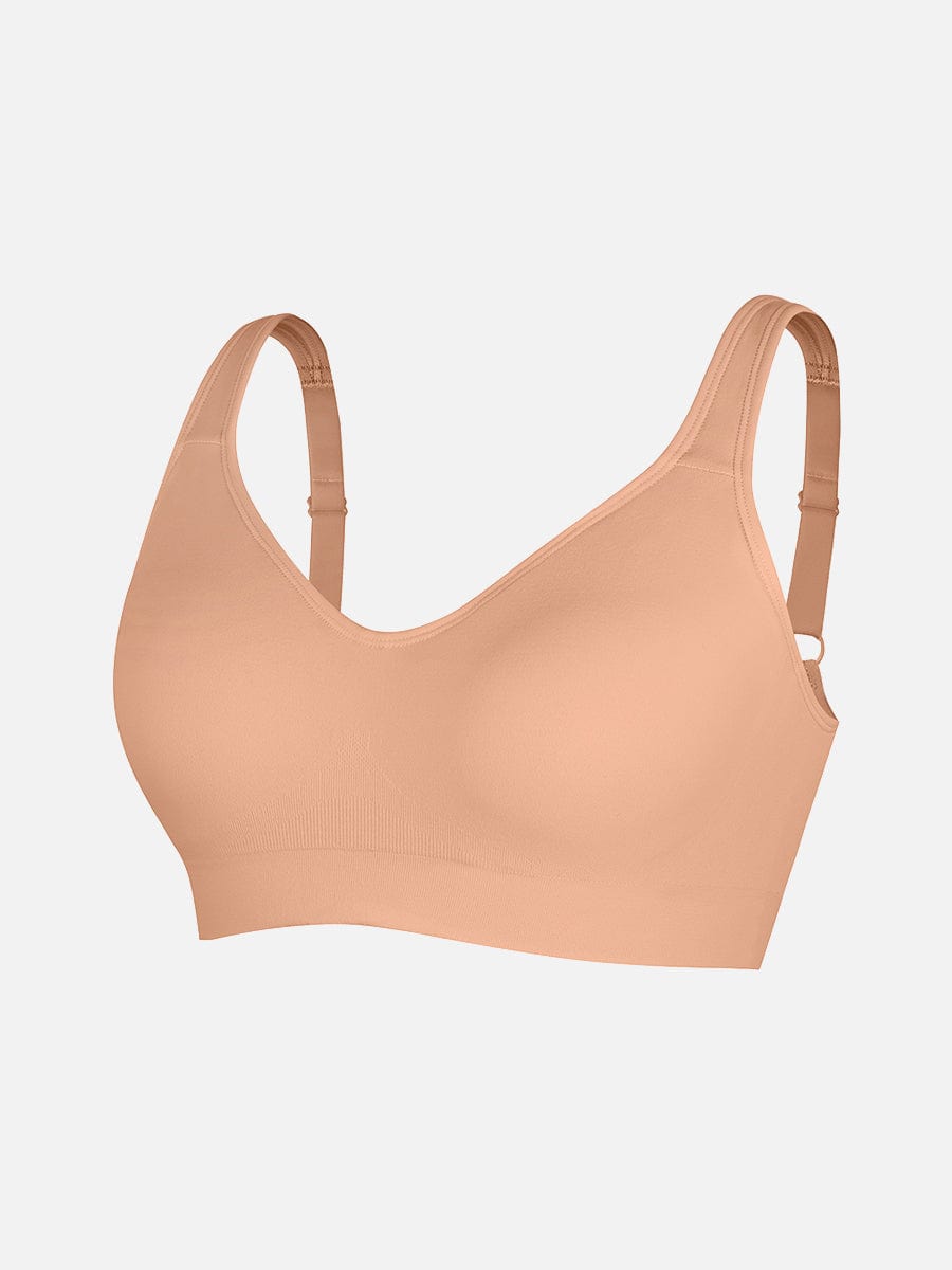 Wireless Bust Support Bra With Wide Straps Light Skin 3