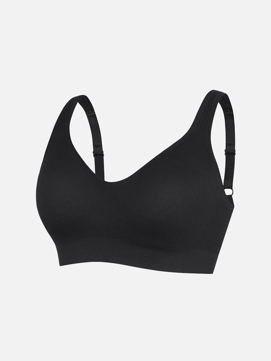 Wireless Bust Support Bra With Wide Straps White 1