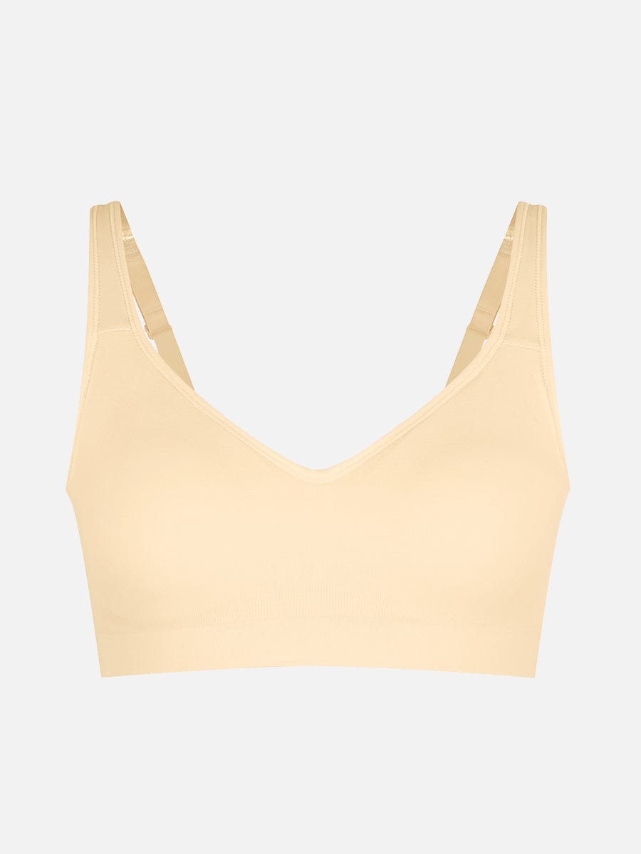 Wireless Bust Support Bra With Wide Straps Dark Skin 3