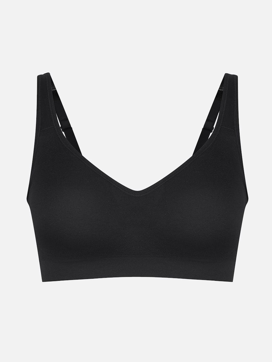 Wireless Bust Support Bra With Wide Straps Black 7
