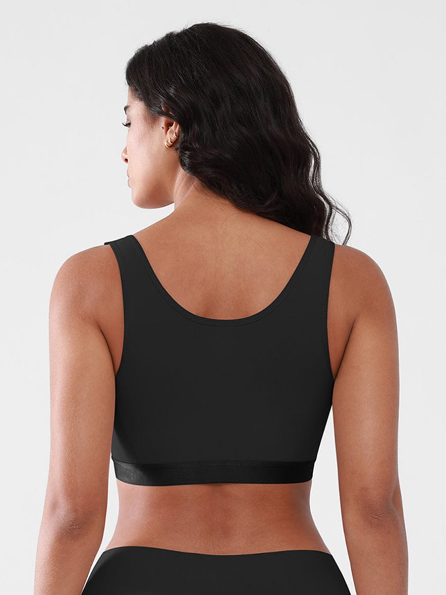 Post-Surgery Front Closure Compression Bra Black 2