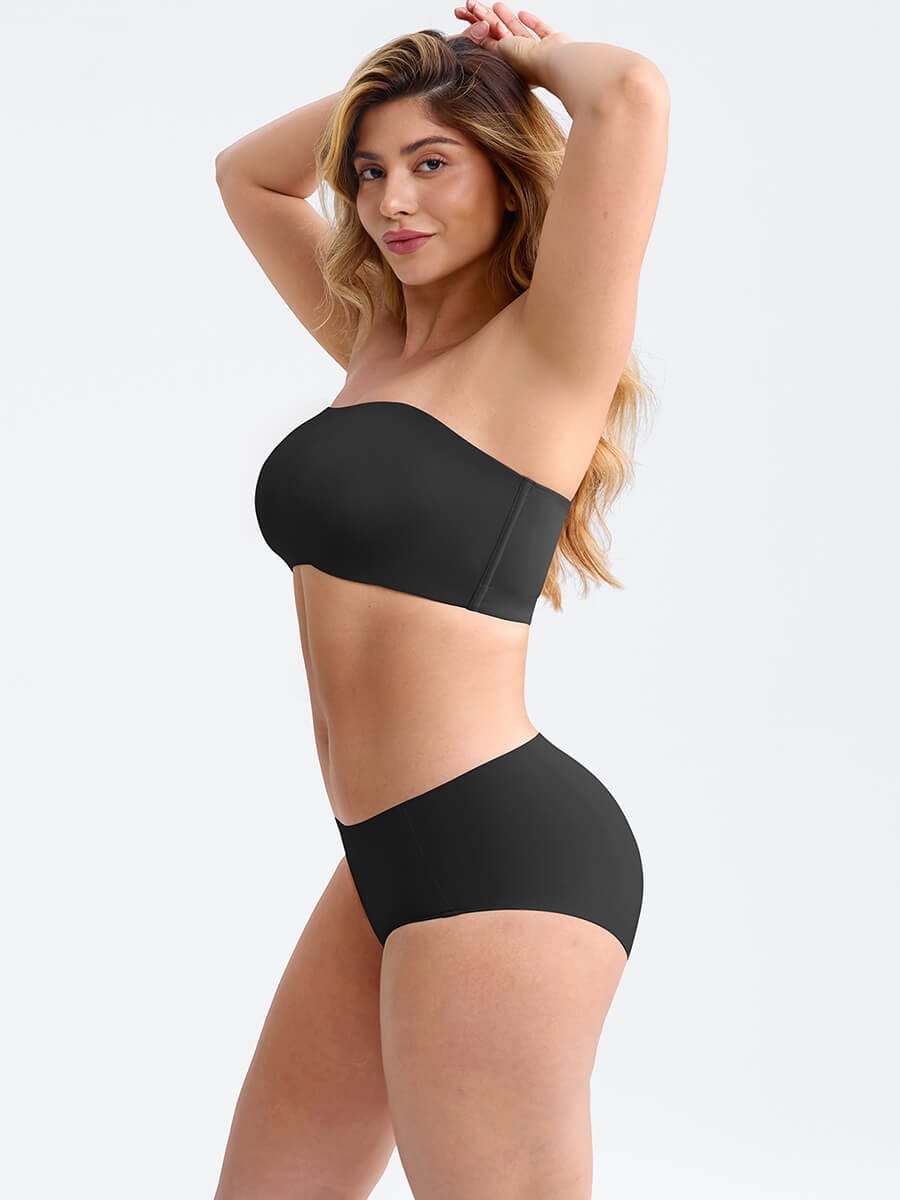 Strapless Anti-Slip Bandeau Bra Light Brown 1