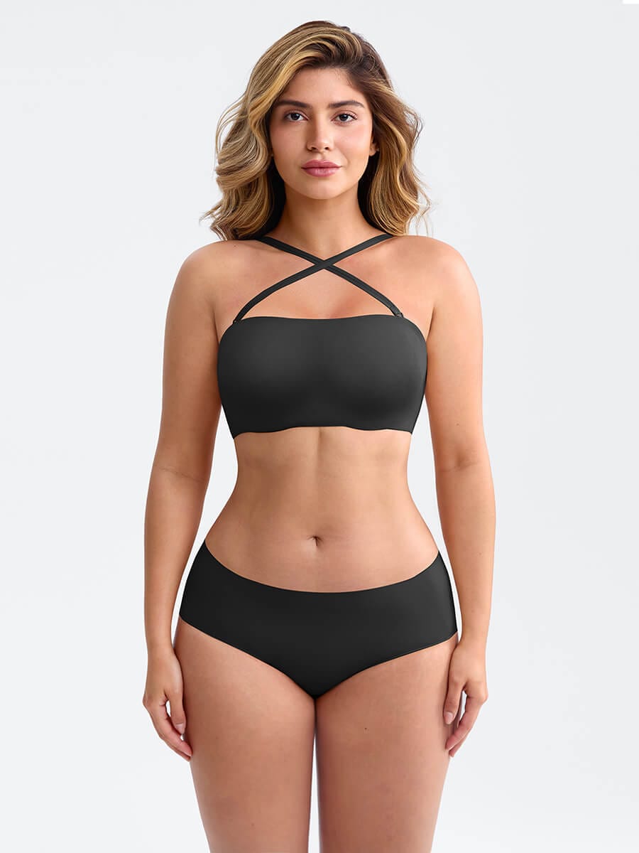 Strapless Anti-Slip Bandeau Bra Light Brown 3