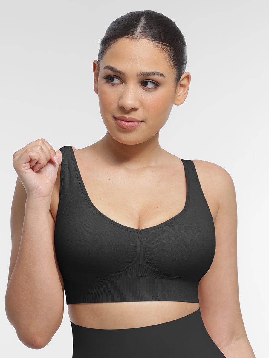 Seamless Back Fat Reduction Inner Bra Dark Brown 4