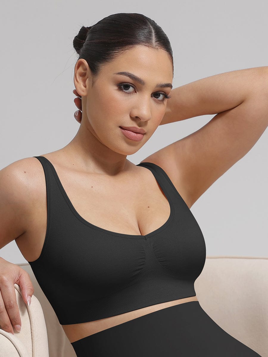 Seamless Back Fat Reduction Inner Bra White 1