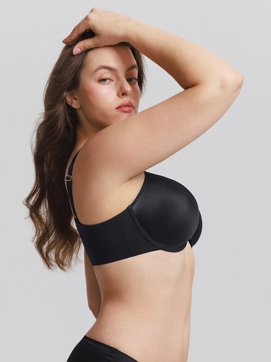 Full Coverage Underwire Bra With Memory Foam Cups Black 10