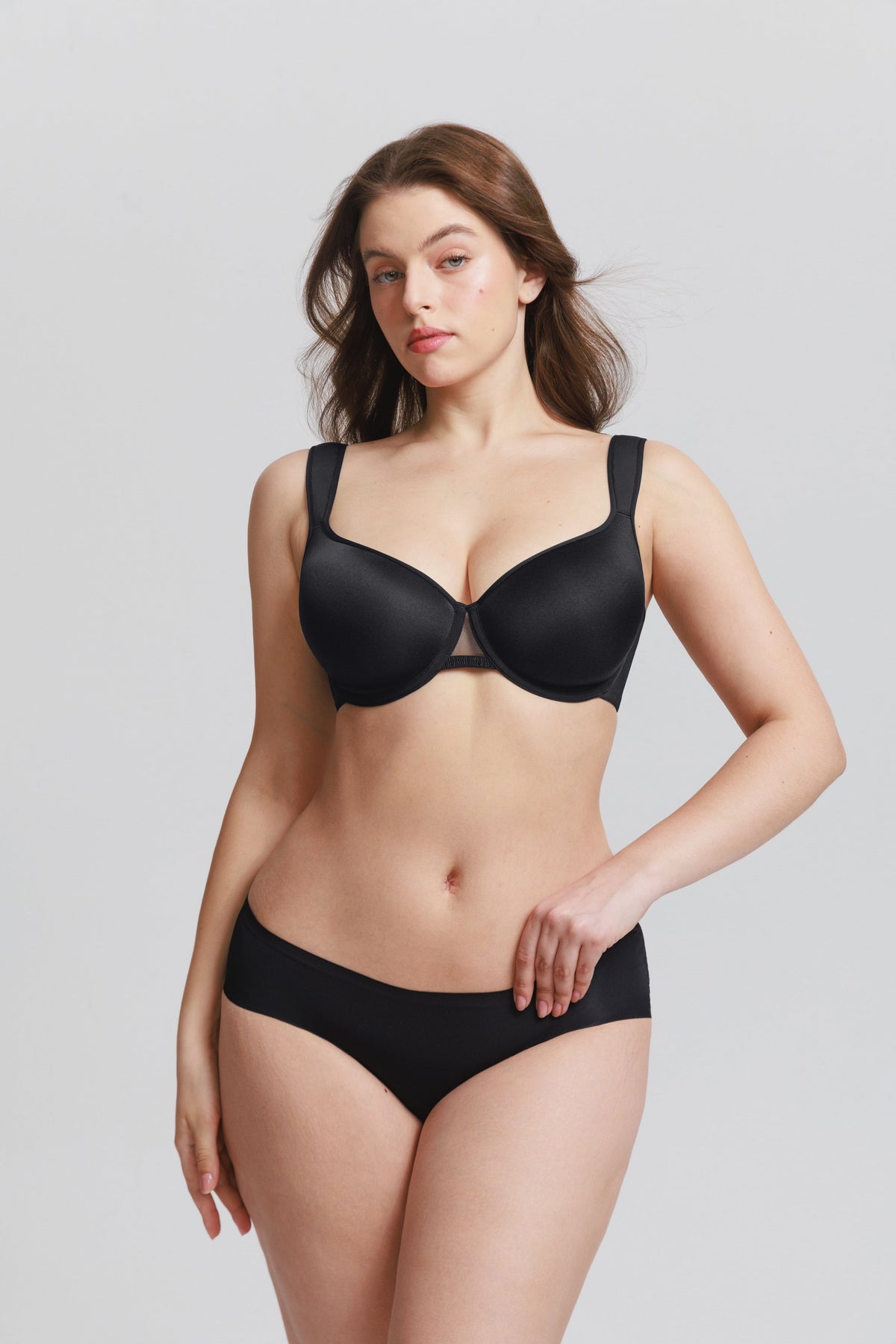 Full Coverage Underwire Bra With Memory Foam Cups Black 12