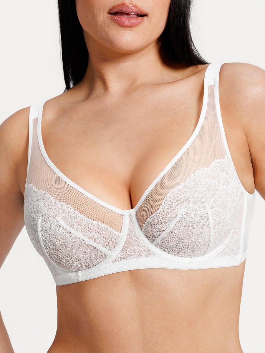 Full Coverage Minimizing Bra White 1