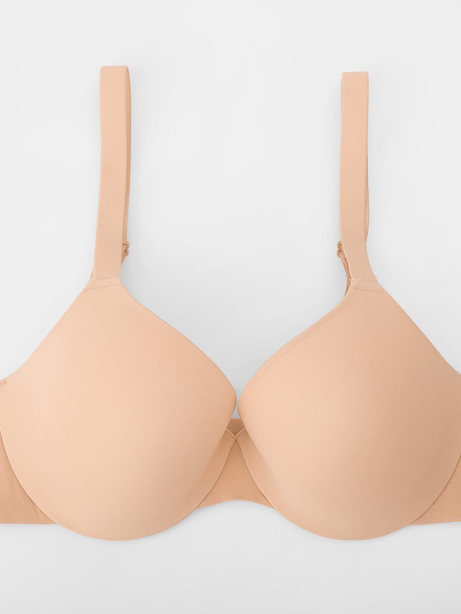 Seamless Underwire Push-Up Demi Bra Black 16