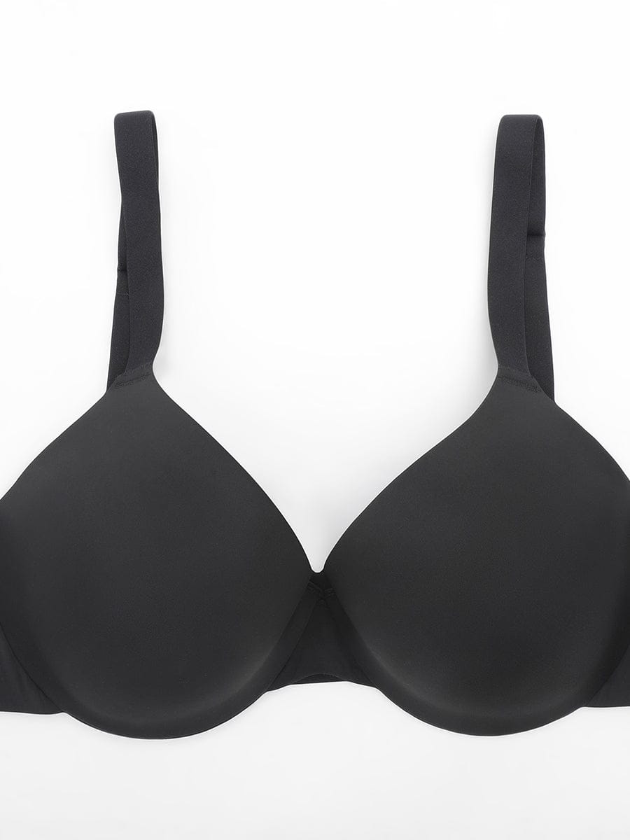Seamless Underwire Push-Up Demi Bra Black 4