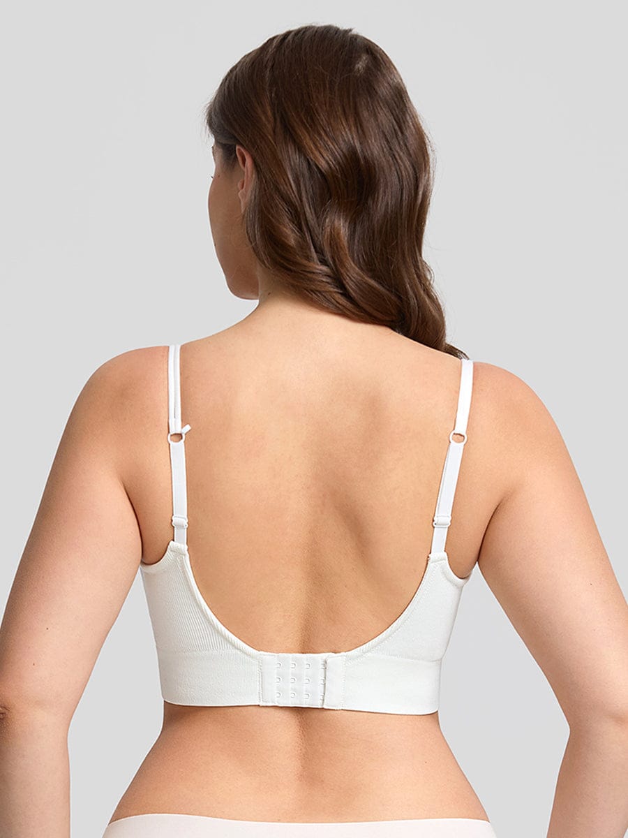 Seamless Wireless Demi T-Shirt Bra White 8
