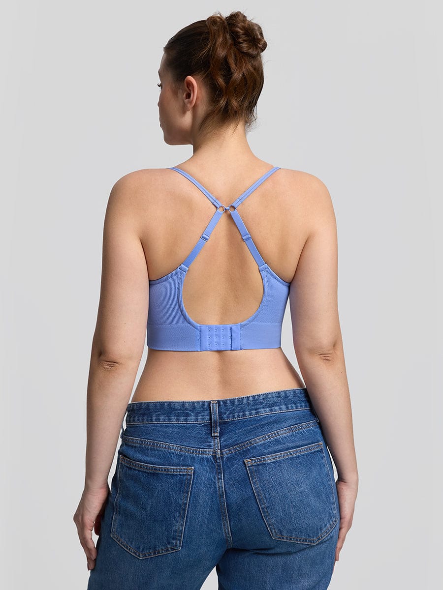 Seamless Wireless Demi T-Shirt Bra Blue 5