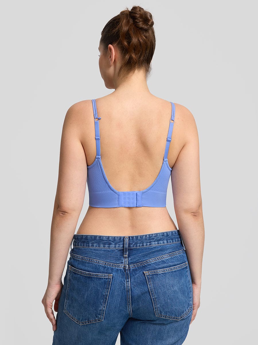 Seamless Wireless Demi T-Shirt Bra Blue 4