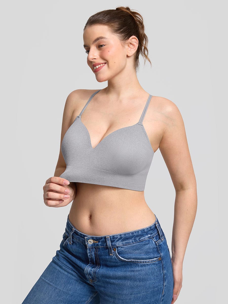 Seamless Wireless Demi T-Shirt Bra Black 6