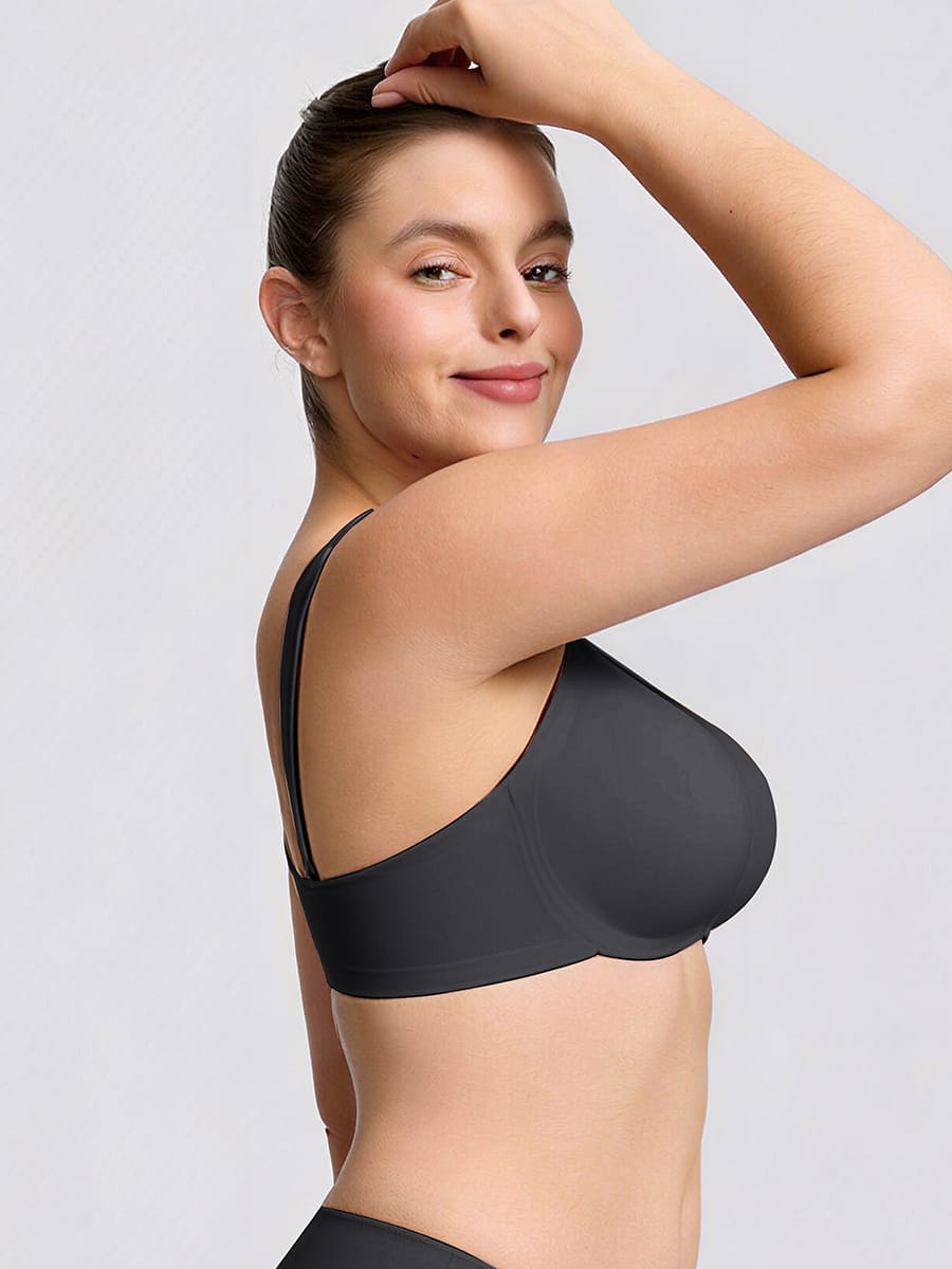 Cut-Out Wireless T-Shirt Bra With Jelly Support Black 5