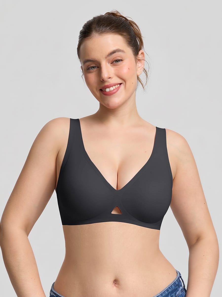 Cut-Out Wireless T-Shirt Bra With Jelly Support Black 4