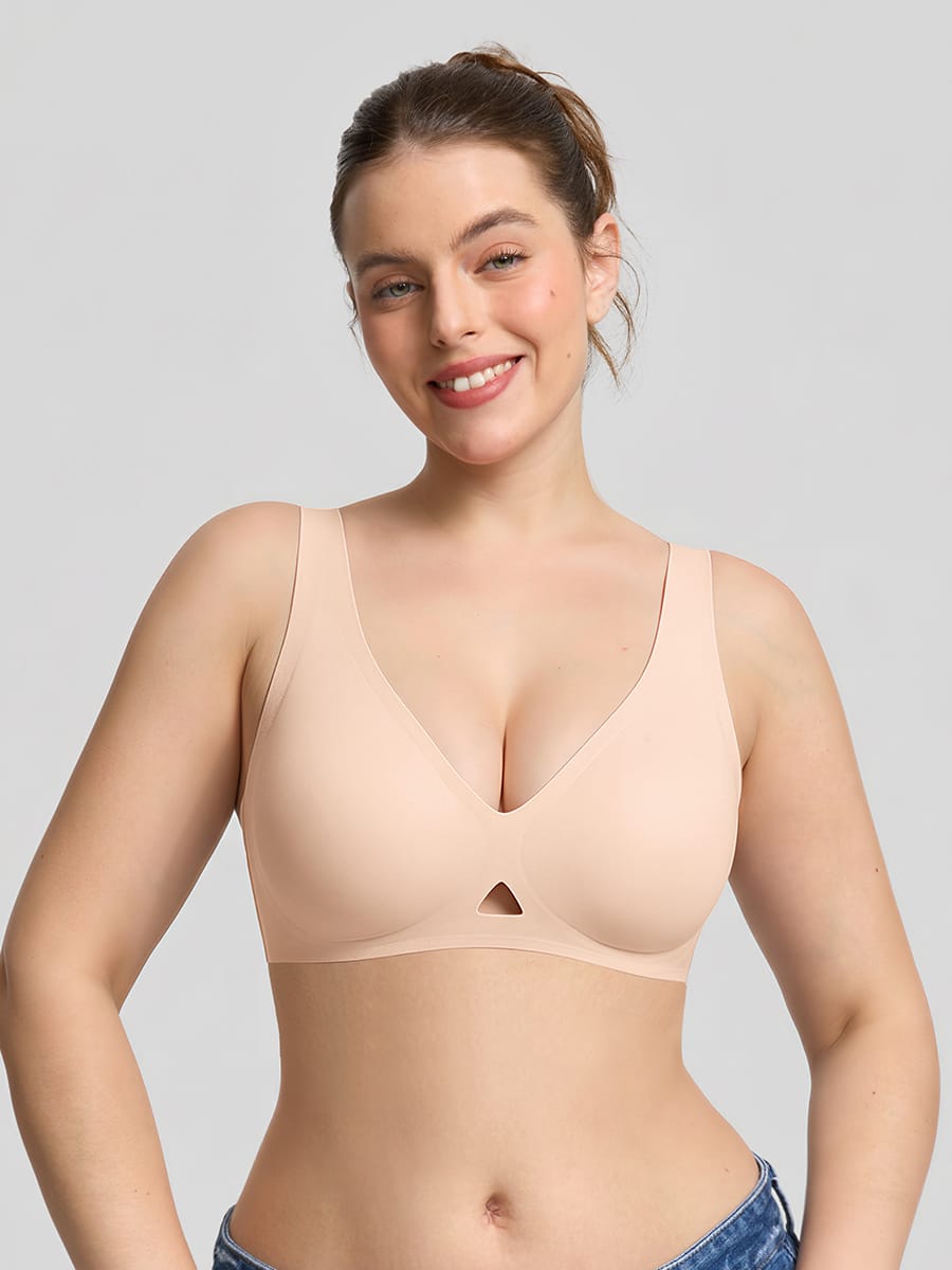 Cut-Out Wireless T-Shirt Bra With Jelly Support Black 1