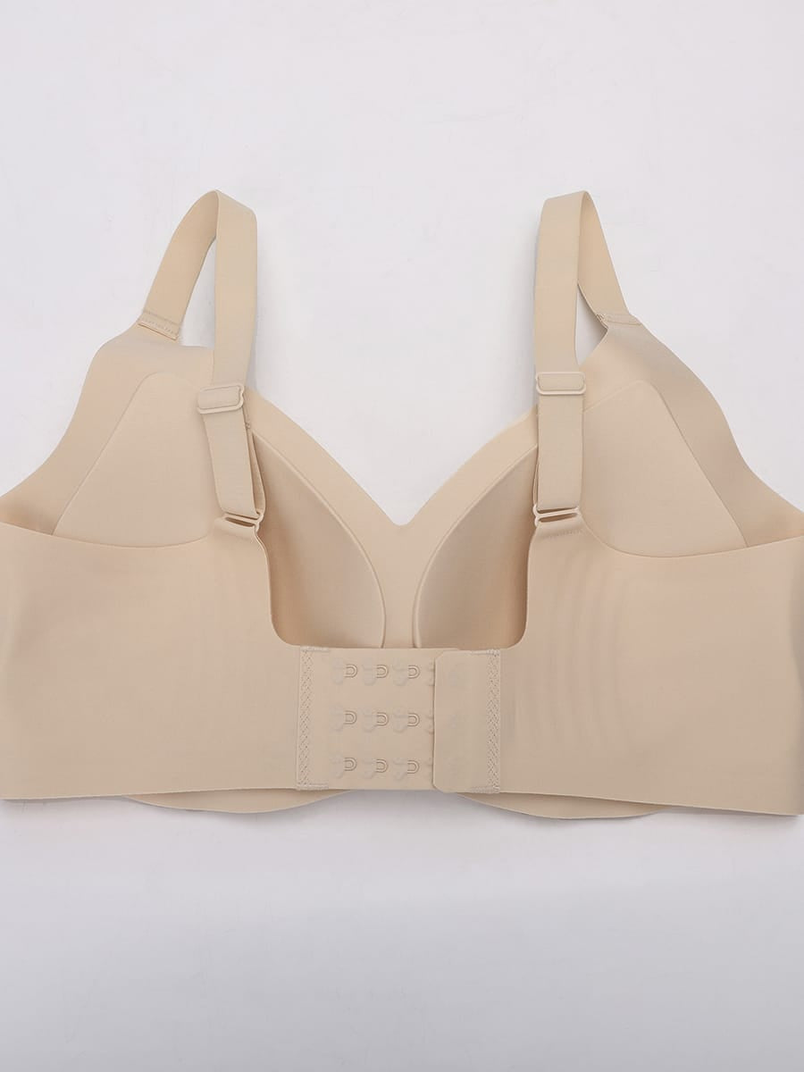 Seamless Wireless T-Shirt Bra for Fuller Busts Beige 1