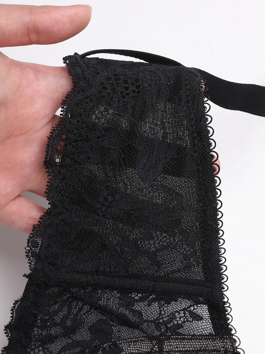 Unlined Underwire Sheer Floral Mesh Lace Bra 19