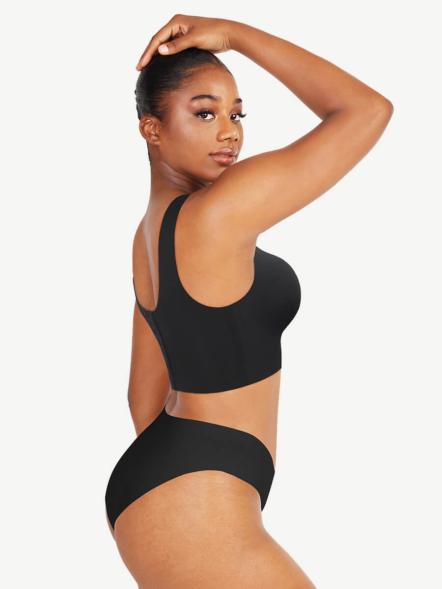 Fitted V-Neck Seamless Bra Tank Top Light Skin 3