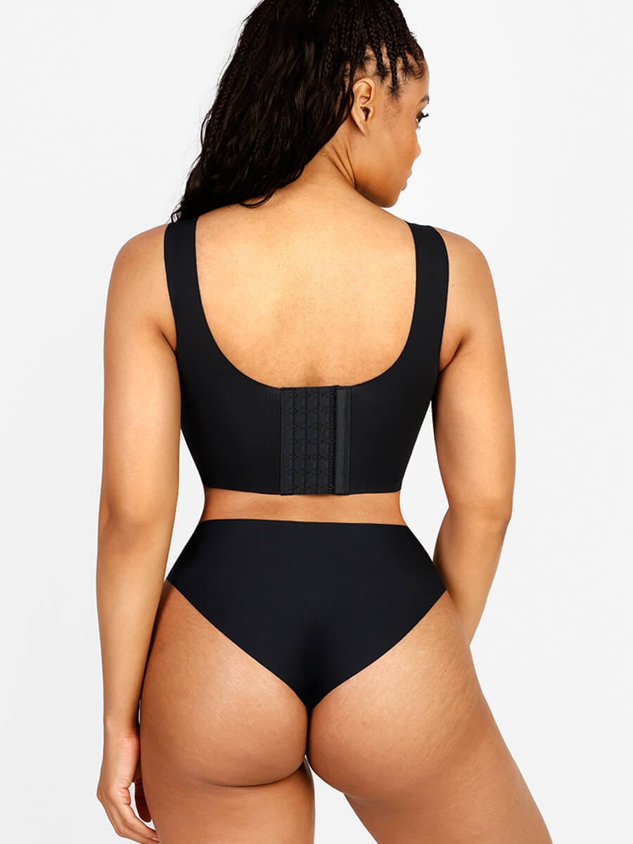 Fitted V-Neck Seamless Bra Tank Top Light Skin 4