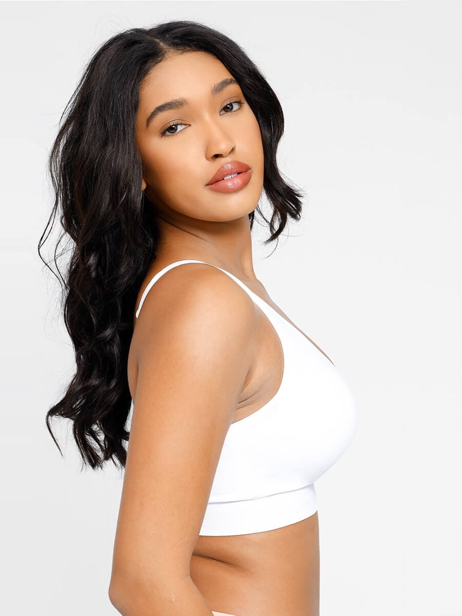 Seamless Back Fat Reduction Inner Bra White 6