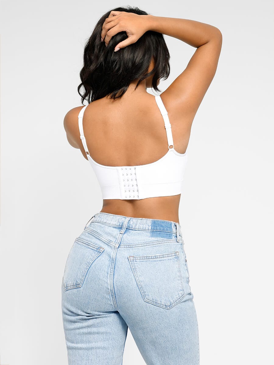 Seamless Back Fat Reduction Inner Bra White 9