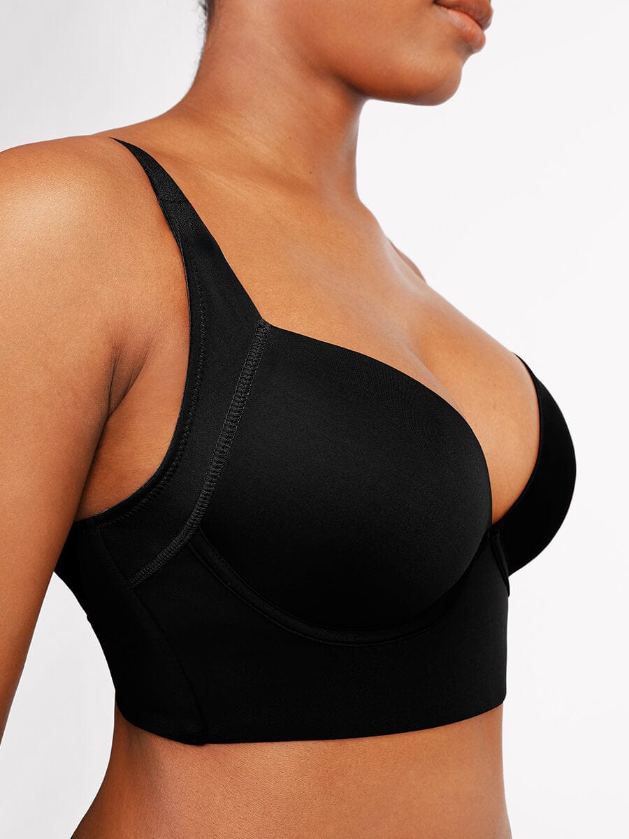 Deep Cup Push-Up Full Coverage Bra Black 8