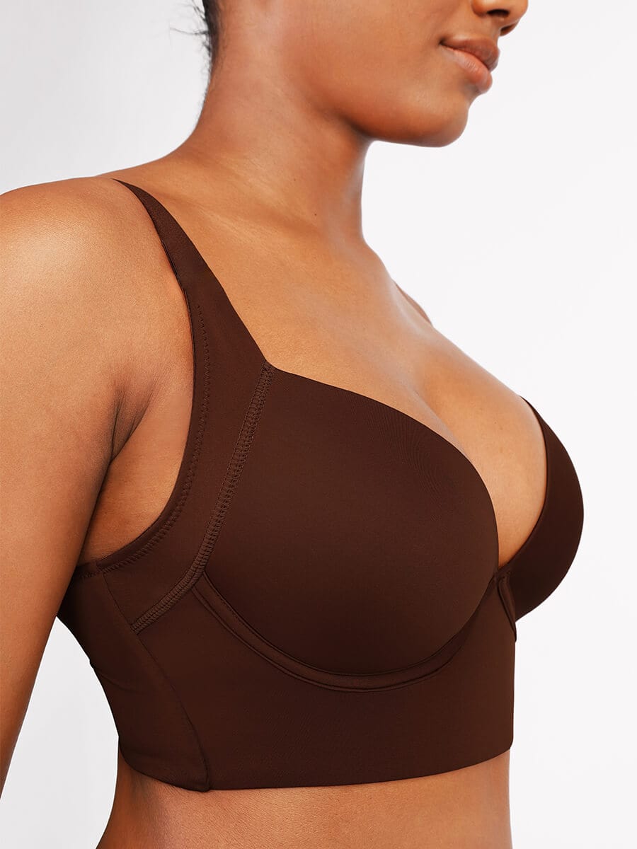 Underwire Push-Up Full Coverage Bra Dark Brown 8