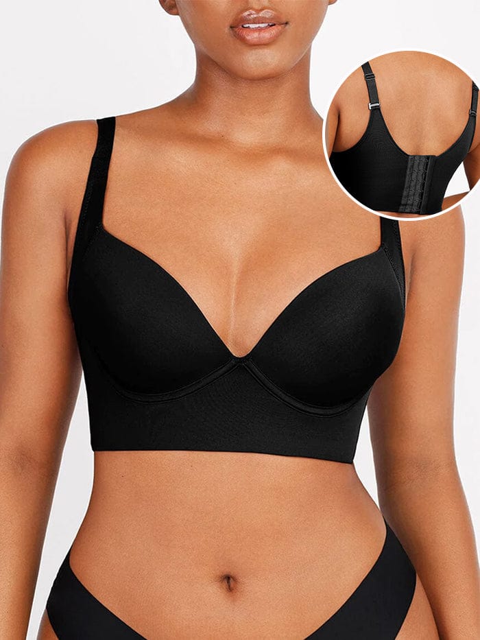 Deep Cup Push-Up Full Coverage Bra Black 6