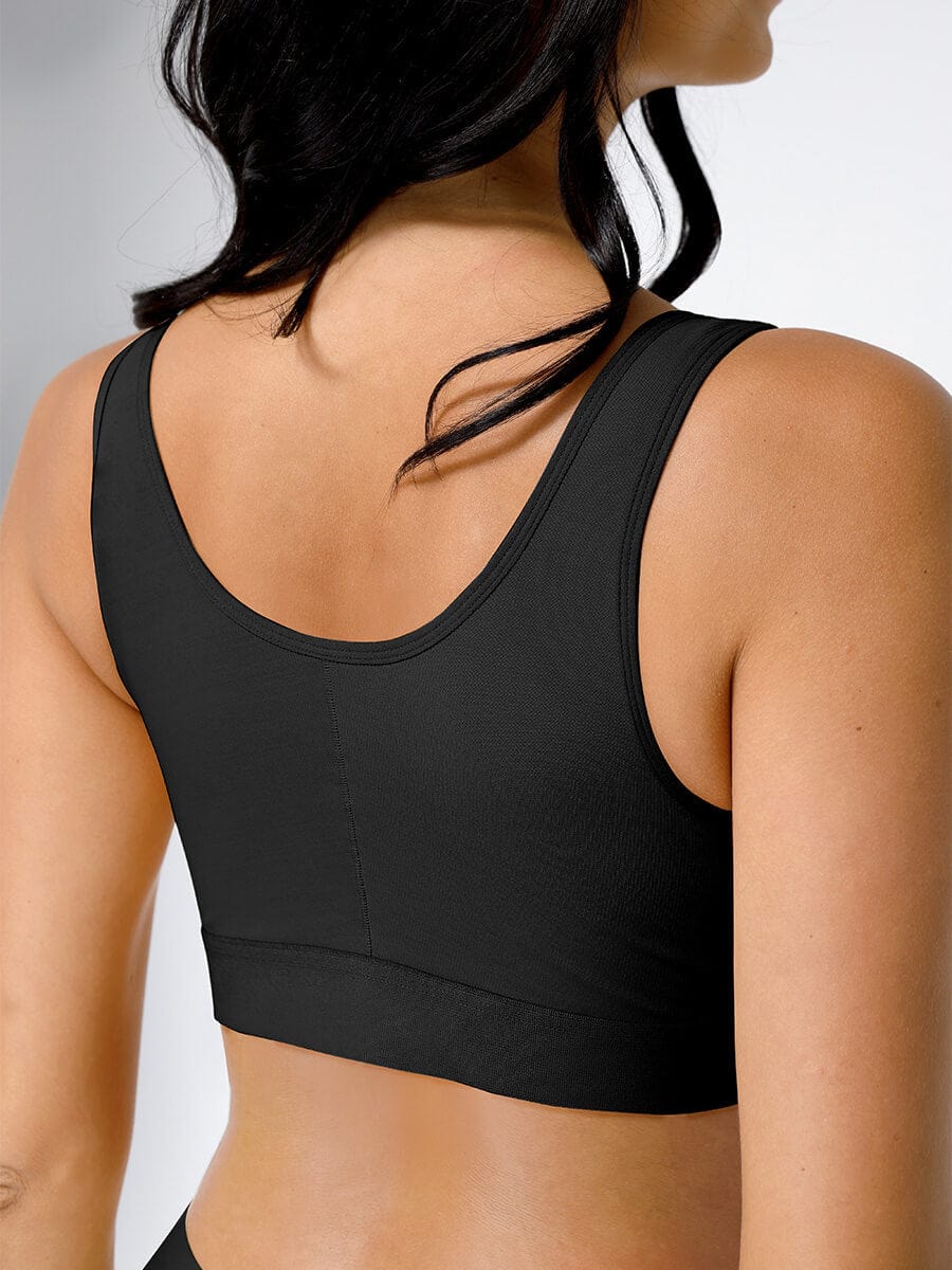 Post-Surgery Triple-Hook Front Closure Bra Black 4