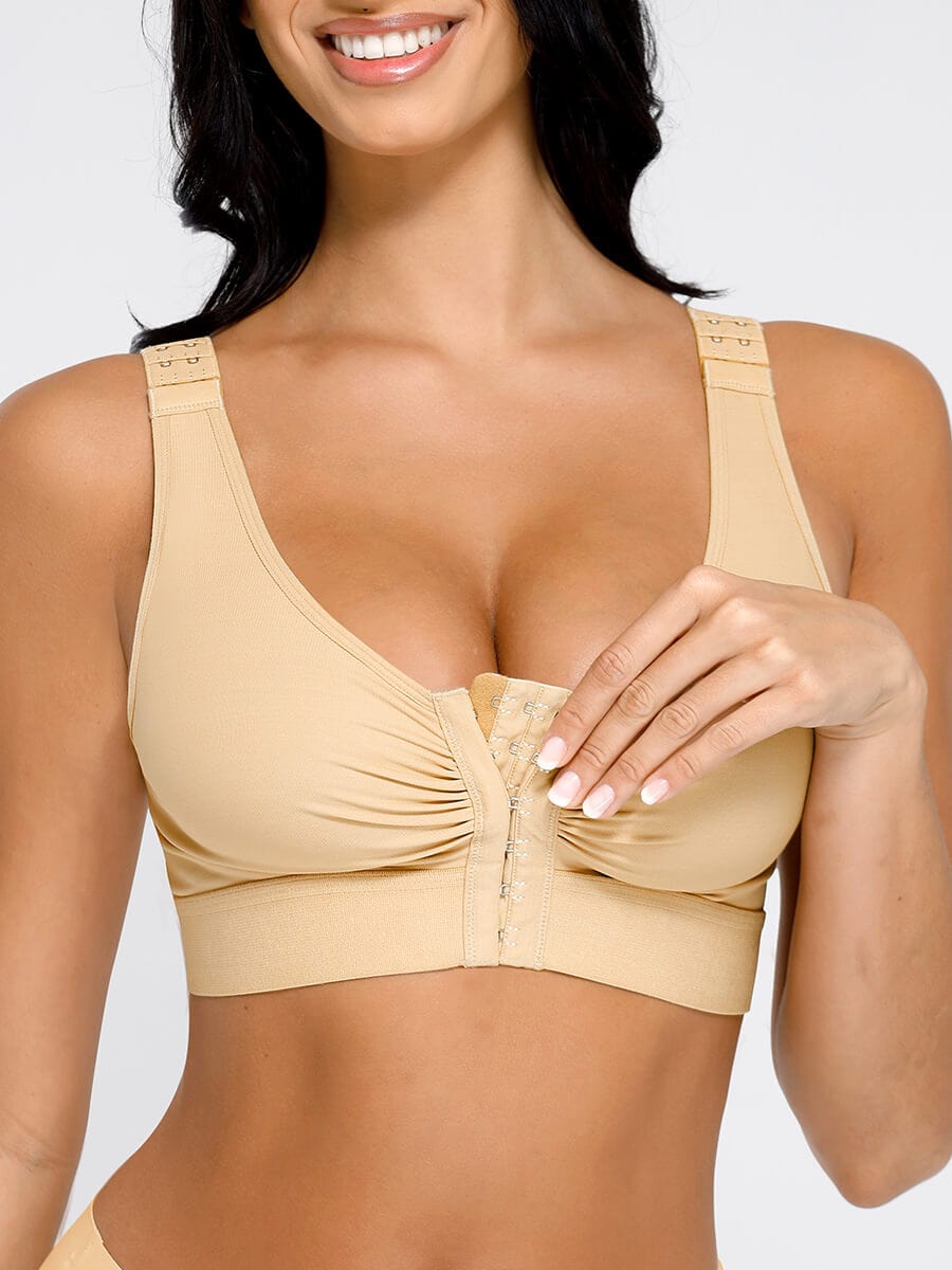 Post-Surgery Triple-Hook Front Closure Bra Light Skin 5