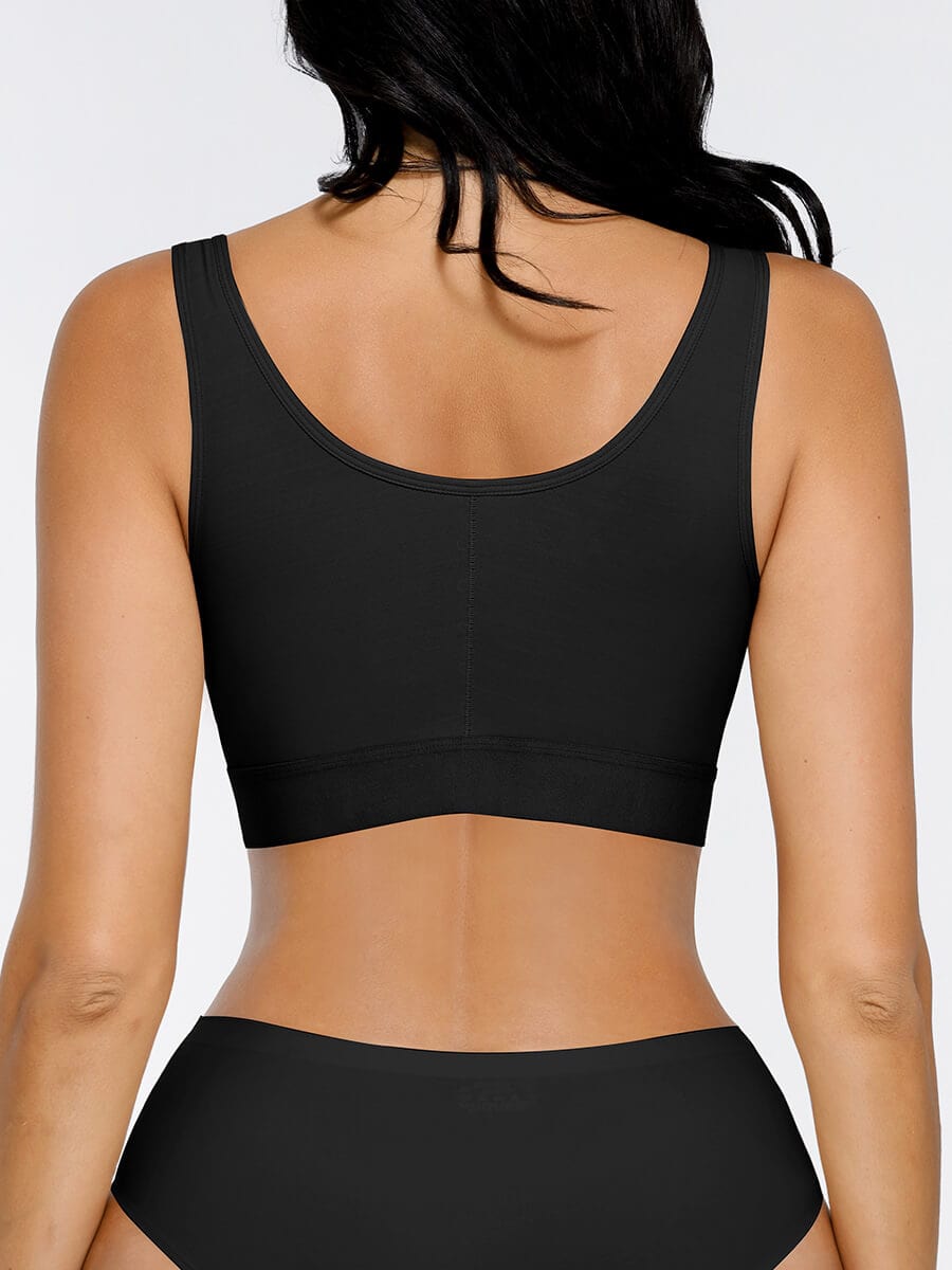 Post-Surgery Triple-Hook Front Closure Bra Black 3