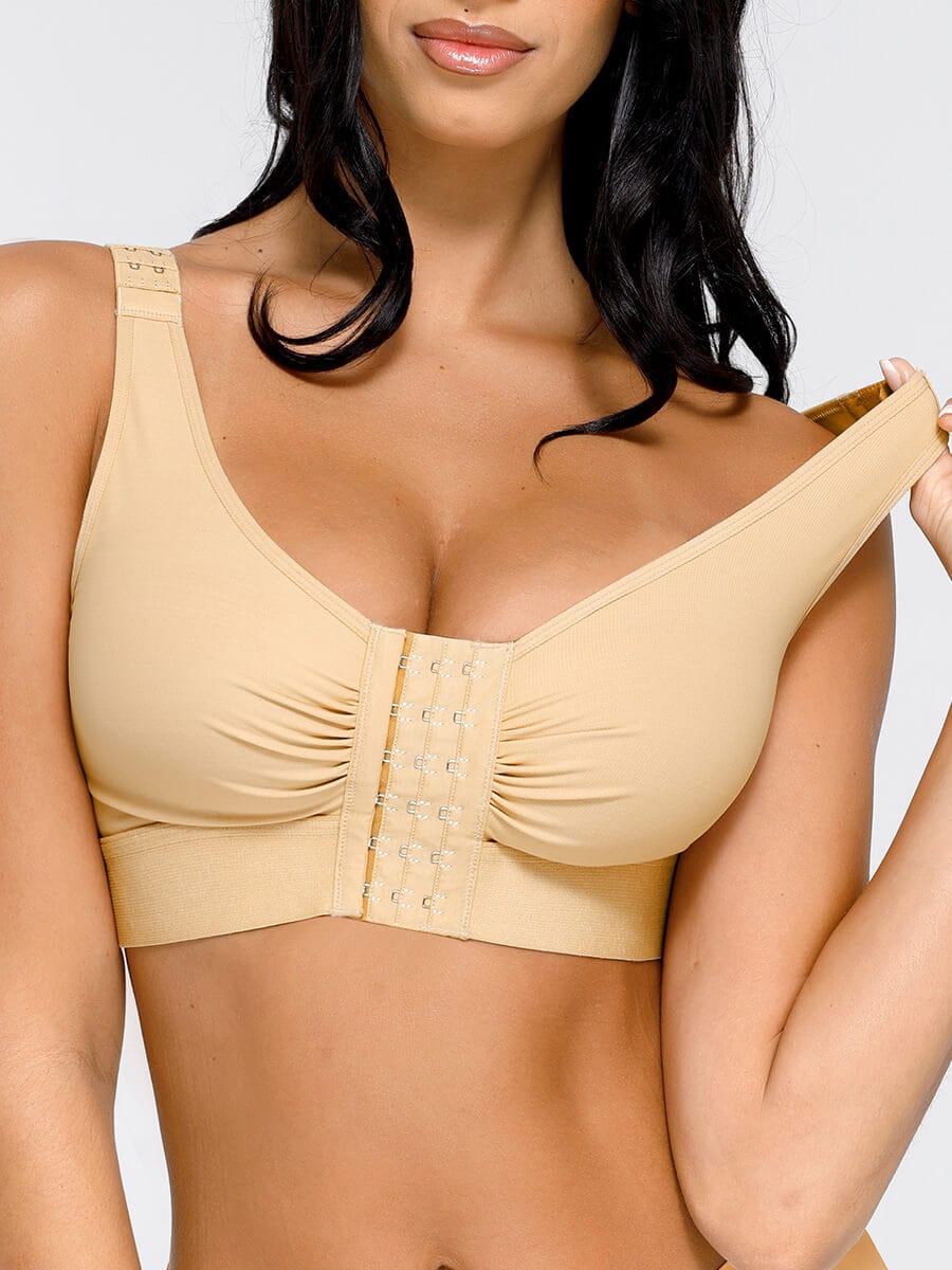Post-Surgery Triple-Hook Front Closure Bra Light Skin 6