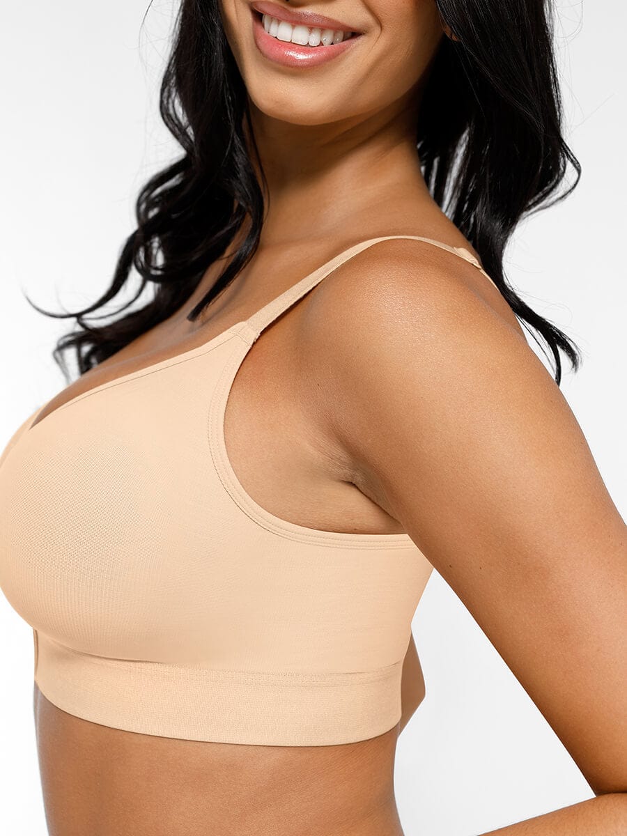 Post-Surgery Full Coverage Front Closure Bra Dark Skin 4