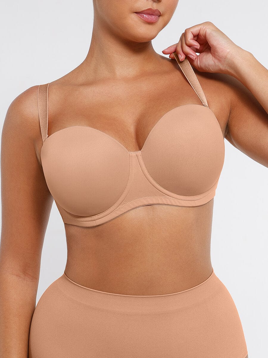 Strapless Gathering Underwire Half-Cup Bra 7
