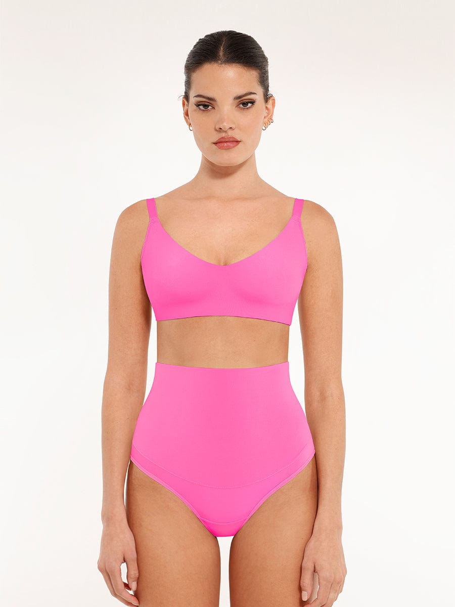 Seamless V-Neck Underarm-Smoothing Bralette Black 4